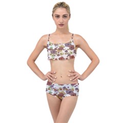 Multicolored Floral Collage Print Layered Top Bikini Set by dflcprintsclothing