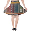 Books Library Bookshelf Bookshop Velvet High Waist Skirt View2