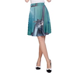 Awesome Seadragon A-line Skirt by FantasyWorld7