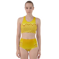 Sweet Honey Drips With Honeycomb Racer Back Bikini Set by Vaneshart