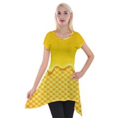 Sweet Honey Drips With Honeycomb Short Sleeve Side Drop Tunic by Vaneshart