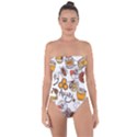 Honey Seamless Pattern Tie Back One Piece Swimsuit View1