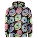 Colorful Donut Seamless Pattern On Black Vector Men s Zipper Hoodie View1