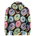 Colorful Donut Seamless Pattern On Black Vector Men s Zipper Hoodie View2