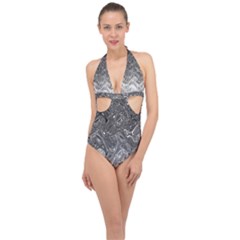 Grey Glow Cartisia Halter Front Plunge Swimsuit by Sparkle