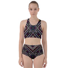 Zentangle Style Geometric Ornament Pattern Racer Back Bikini Set by Wegoenart