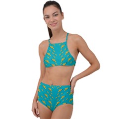 Sakura In Yellow And Colors From The Sea High Waist Tankini Set by pepitasart