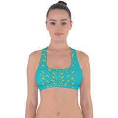 Sakura In Yellow And Colors From The Sea Cross Back Hipster Bikini Top  by pepitasart