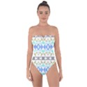 Multicolored Geometric Pattern Tie Back One Piece Swimsuit View1