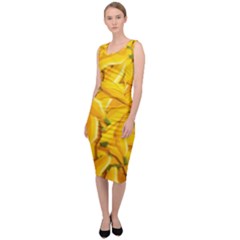 Geometric Bananas Sleeveless Pencil Dress