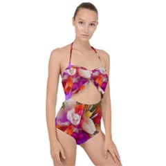 Poppy Flower Scallop Top Cut Out Swimsuit by Sparkle