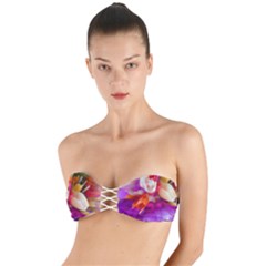 Poppy Flower Twist Bandeau Bikini Top by Sparkle