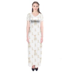 Happy Easter Motif Print Pattern Short Sleeve Maxi Dress by dflcprintsclothing