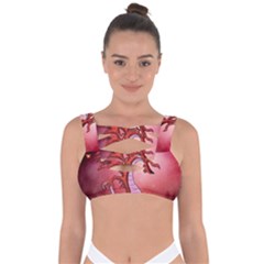 Funny Cartoon Dragon With Butterflies Bandaged Up Bikini Top by FantasyWorld7