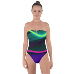 Neon Wonder Tie Back One Piece Swimsuit by essentialimage