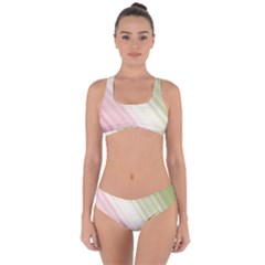 Pink Green Criss Cross Bikini Set by Sparkle