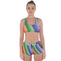 Grey Strips Racerback Boyleg Bikini Set by Sparkle