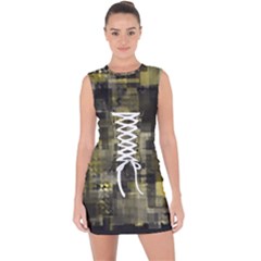 Blocksum Lace Up Front Bodycon Dress