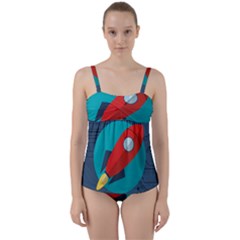 Rocket With Science Related Icons Image Twist Front Tankini Set by Vaneshart