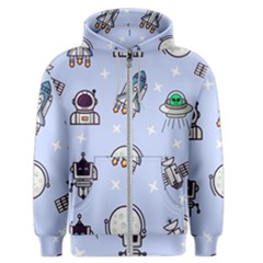 Seamless Pattern With Space Theme Men s Zipper Hoodie by Vaneshart