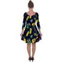 Seamless Brazilian Carnival Pattern With Musical Instruments Quarter Sleeve Skater Dress View2