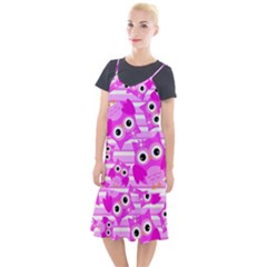 Pink Owl Pattern Background Camis Fishtail Dress by Vaneshart