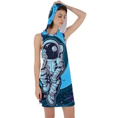 Astronaut Full Color Racer Back Hoodie Dress