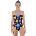 Seamless Background With Colorful Virus Tie Back One Piece Swimsuit View1