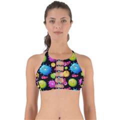 Seamless Background With Colorful Virus Perfectly Cut Out Bikini Top