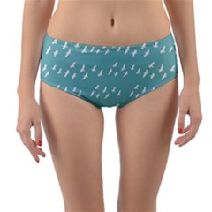 Group Of Birds Flying Graphic Pattern Reversible Mid-waist Bikini Bottoms by dflcprintsclothing