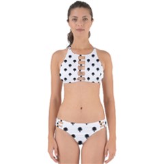 Black And White Tropical Print Pattern Perfectly Cut Out Bikini Set by dflcprintsclothing