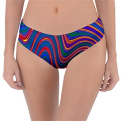 Gay Pride Rainbow Wavy Thin Layered Stripes Reversible Classic Bikini Bottoms by VernenInk