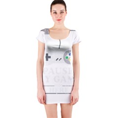 Ipaused2 Short Sleeve Bodycon Dress by ChezDeesTees