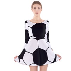 Soccer Lovers Gift Long Sleeve Velvet Skater Dress by ChezDeesTees