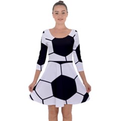 Soccer Lovers Gift Quarter Sleeve Skater Dress by ChezDeesTees