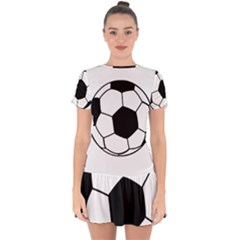 Soccer Lovers Gift Drop Hem Mini Chiffon Dress by ChezDeesTees