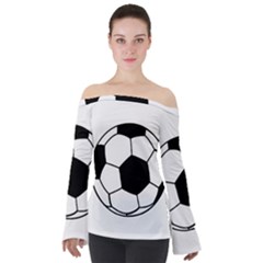 Soccer Lovers Gift Off Shoulder Long Sleeve Top by ChezDeesTees