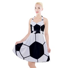 Soccer Lovers Gift Halter Party Swing Dress  by ChezDeesTees