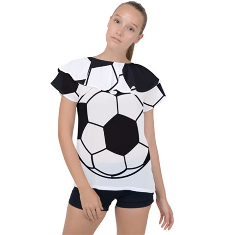 Soccer Lovers Gift Ruffle Collar Chiffon Blouse by ChezDeesTees
