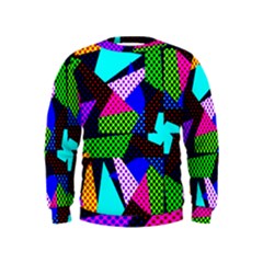 Trippy Blocks, Dotted Geometric Pattern Kids  Sweatshirt by Casemiro