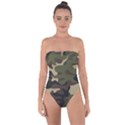 Texture military camouflage-repeats seamless army green hunting Tie Back One Piece Swimsuit View1