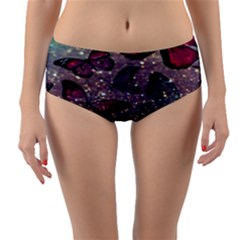 Glitter Butterfly Reversible Mid-waist Bikini Bottoms by Sparkle
