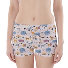 Wild Animals Seamless Pattern Boyleg Bikini Wrap Bottoms by Vaneshart