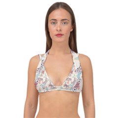 Pattern-with-hand-drawn-butterflies Double Strap Halter Bikini Top by Vaneshart