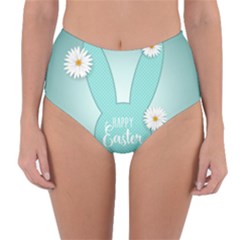 Easter Bunny Cutout Background 2402 Reversible High-waist Bikini Bottoms by catchydesignhill