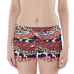 Mixed Animal Skin Print Safari Textures Mix Leopard Zebra Tiger Skins Patterns Luxury Animals Texture Boyleg Bikini Wrap Bottoms by BangZart