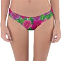Background cute flowers fuchsia with leaves Reversible Hipster Bikini Bottoms View1
