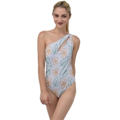 Hand Drawn Cute Flowers With Leaves Pattern To One Side Swimsuit by BangZart