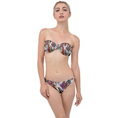 Natural Seamless Pattern With Tiger Blooming Orchid Classic Bandeau Bikini Set by BangZart
