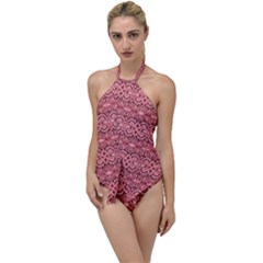 Pink Art With Abstract Seamless Flaming Pattern Go With The Flow One Piece Swimsuit by BangZart